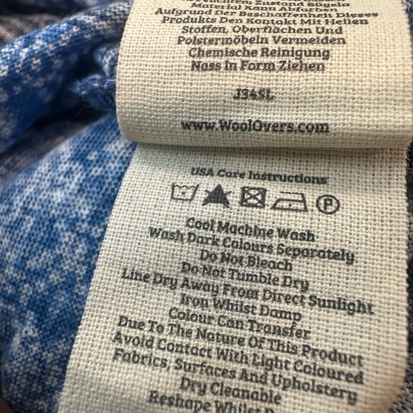 Woolovers Small Blue Stripe 3/4 sleeve 100% Linen Top - Picture 5 of 7